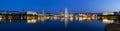 Hamburg Binnenalster At Night Royalty Free Stock Photo