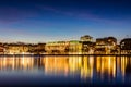 Hamburg Binnenalster and skyline Royalty Free Stock Photo