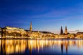Hamburg Binnenalster and skyline Royalty Free Stock Photo
