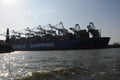 Hamburg cargo termnal in Germany Cosco shiping ship