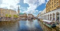 Hamburg city center with town hall and Alster river, Germany Royalty Free Stock Photo