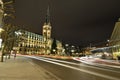 Hamburg city hall at night