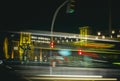 Hamburg City Night time exposure HVV laser blur Royalty Free Stock Photo