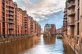 Hamburg city warehouse district. Travel and architecture Royalty Free Stock Photo