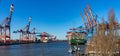 Hamburg container port with some ships loading