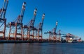 Hamburg container port with some ships loading