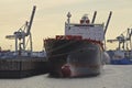 Hamburg - Container vessel with contre-jour