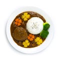 Hamburg Curry Rice Japanese Hambagu curry Sauce Royalty Free Stock Photo