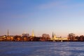 Hamburg with frozen Alster Royalty Free Stock Photo