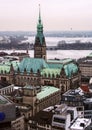 01.02.2011, Hamburg, Germany. Architecture of Europe. Cityscapes of Hamburg in winter.