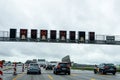 Hamburg, Germany - August 28, 2021: Bundesautobahn 7 Autobahn, Highway A7 road traffic in Hamburg