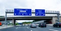 Hamburg, Germany - August 28, 2021: Bundesautobahn 7 Autobahn, Highway A7 road traffic in Hamburg