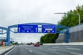 Hamburg, Germany - August 28, 2021: Bundesautobahn 7 Autobahn, Highway A7 road traffic in Hamburg