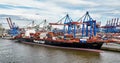 Hapag-Lloyd container ship in Hamburg, Germany