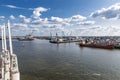 Container cranes in the port of Hamburg, Germany