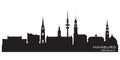 Hamburg Germany city skyline vector silhouette