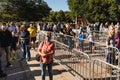 Crowded entrance of the zoo Hagenbeck in times of corona in Hamburg, germany.` Royalty Free Stock Photo