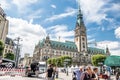 Hamburg , Germany - July 14, 2017: Hamburg city with it`s city hall is preparing for the next event