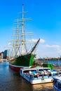 Germany, Hamburg ship on river Elbe
