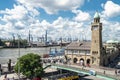 Hamburg, Germany - July 14, 2017: The St. Pauli Piers, German: St. Pauli Landungsbrucken, are one of Hamburg`s major Royalty Free Stock Photo