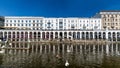 Exterior view of the Alsterarkaden and the lake Kleine Alster in