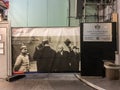 Hamburg. GERMANY - JUNE 2016: Large banner with old black and white photograph in the tunnel building under the Elbe