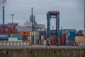 Hamburg, Germany 17 March 2023, Mobile container cranes in the port of Hamburg