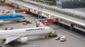 HAMBURG, GERMANY - MARCH 8th, 2014: A Boeing 777 model of Air France waiting for pushback at Flughafen Wunderland. Up to