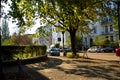 Hamburg, Germany - october 5, 2018: City streets of Germany. Residential buildings and house. Quiet calm streets of the city. Walk