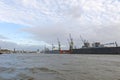 View of the St. Pauli Piers, one of Hamburg`s major tourist attr Royalty Free Stock Photo
