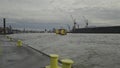 Hamburg, Germany. Passenger shuttle ferry in Hamburg on River Elbe. Hamburg port ferry Waltershof. Passenger water