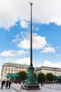 Flagpole on Rathausmarkt square in Hamburg city