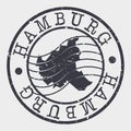 Hamburg Germany Stamp Postal. Map Silhouette Seal. Passport Round Design. Vector Icon. Design Retro Travel.