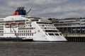 Hamburg, Germany - 5-3-2022: Stern of Europa 2 taking on bunker fuel Royalty Free Stock Photo