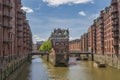 Hamburg Germany, at Speicherstadt and canal