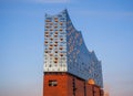 Hamburg, Germany. View at the Elbphilharmonie, a famous concert hall and at the modern hotel