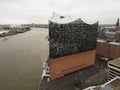 Hamburg, Germany View of abstract glass facade new Elbphilharmonie concert hall Royalty Free Stock Photo