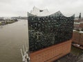 Hamburg, Germany View of abstract glass facade new Elbphilharmonie concert hall Royalty Free Stock Photo
