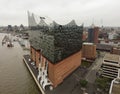 Hamburg, Germany View of abstract glass facade new Elbphilharmonie concert hall Royalty Free Stock Photo