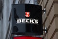 Becks beer sign in hamburg germany