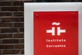 a sign of the instituto cervantes on a building in hamburg