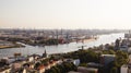 Hamburg Harbor Sunset Royalty Free Stock Photo