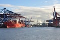 Hamburg harbour dock and cargo container terminal, Germany