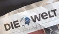 HAMBURG - JAN 2020: Die Welt German newspaper header