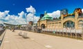 Hamburg - July 2019, Germany: View of the river station building which is also the entrance to the Old Elbe Tunnel Royalty Free Stock Photo