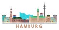 Hamburg Landmarks Skyline