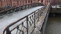Hamburg old warehouse district bridge Royalty Free Stock Photo
