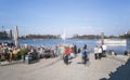 Hamburg Outer Alster Lake with Fountain