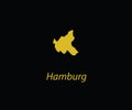 Hamburg outline map Germany state