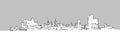 Hamburg Panorama Skyline Vector Sketch Royalty Free Stock Photo